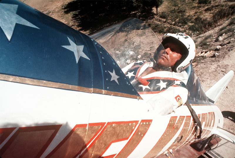 Knievel preparing for the 1974 Snake River Canyon jump, which failed, but succeeded in making the man famous (Photo Credit: AP)